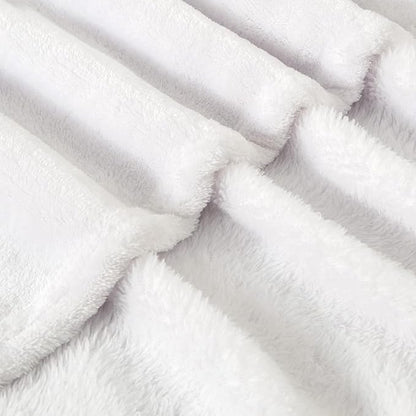 BEDELITE Fleece Blanket White Throw Blanket for Couch & Bed, Luxury Plush Cozy Fuzzy Blanket 50" x 70", Super Soft Warm Lightweight Fall Throw Blanket for Travel Camping
