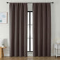 Simplebrand Ava Chocolate Blackout Curtains for Bedroom 90 Inches Long 2 Panels Set, Solid Privacy Energy Saving Living Room Window Treatment Curtains Blackout Drapes, W50 x L90 Inch, Chocolate