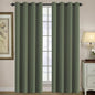 H.VERSAILTEX Green Blackout Curtain for Living Room Thermal Insulated Window Treatment Curtain Extra Long 102 inch Length Energy Saving Solid Blackout Drape, 1 Panel, Bronze Green, 52" W x 102" L