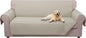 U-NICE HOME 4 Seater Sofa Cover 91 Inch Large Couch Covers for 4 Cushion Couch with Elastic Straps Water Resistant Furniture Protector Cover for Pets Cat (Sofa XX-Large, Beige/Beige)