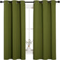 NICETOWN Christmas Window Decoration Thermal Insulated Solid Grommet Blackout Curtains/Drapes for Living Room (1 Pair, 42 by 63 inches, Olive Green)