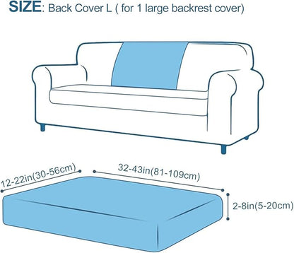Smiry Printed Couch Cushion Covers, Stretch Soft Couch Covers for Sofa, Washable Non-Slip Sofa Slipcover Furniture Protector for Indoor and Outdoor (Backrest L, Beige)