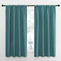 NICETOWN Kitchen Curtains, Short Blackout Curtains & Drapes, Sea Teal, 42" Wide by 54" Long, 2 PCs, Thermal Insulated Blackout Curtain Panels for Kids Room, Play Room
