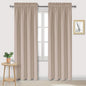 DWCN Blackout Curtains for Living Room Thermal Insulated, Energy Saving & Noise Reducing Bedroom Curtains, Camel, W 42x L 84 Inch, Set of 2 Rod Pocket Curtain Panels