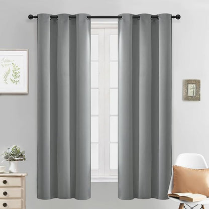 Yakamok Dove Grey Room Darking 63 Inch Length 2 Panel Sets for Livingroom Dining Room Darkening Thermal Insulated Bay Window Hotel Modern Elegant Black Out Sunblock Curtins/Bedroom,38 x 63 Inches