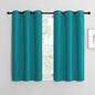 NICETOWN ROM Darkening Curtains 40 inch Length 2 Panels, Thermal Insulated Grommet Blackout Curtains for Modern Casual Elegant Bedroom Kids Room Theme Decoration (Peacock Teal, 2 Pieces, W42)