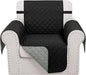 Recliner Chair Covers Reversible Sofa Cover Couch Cover for Pets Lazy Boy Furniture Protector(23''Chair,Black/Grey)