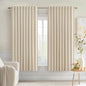 MIULEE Cream Beige Back Tab Light Blocking Curtains 63 Inch Length 2 Panels Set for Living Room Bedroom Privacy, Rod Pocket/Pinch Pleat Thermal Insulated Room Darkening Pleated Blackout Drapes