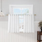 Short White Curtains 40 Inch Length for Small Window - Linen Semi Sheer Curtain with Back Tab and Rod Pocket Light Filtering Front Door Drapes for Cafe Bedroom Kitchen, 2 Panels Set 29 X 40 Inch
