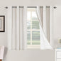 H.VERSAILTEX Primitive Linen Curtains 100% Blackout Curtain Drapes Burlap Fabric Curtains with White Thermal Insulated Liner, Grommet Top Drapes Living Room/Bedroom (2 Panels, 42 x 45 Inch, Ivory)
