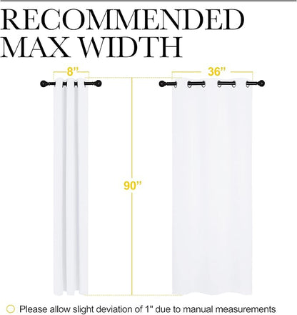 NICETOWN Solid Window Curtain Panels, Grommet, Polyester, Bedroom, White, 42 x 90, Pack of 2