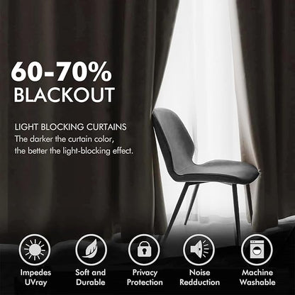 MIULEE Velvet Curtains Beige Elegant Grommet Curtains Thermal Insulated Soundproof Room Darkening Black Out Curtains/Drapes for Classical Living Room Bedroom Decor 52 x 108 Inch Set of 2