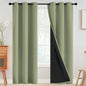 SimpleHome 100% Blackout Curtains for Bedroom,Thermal Insulated Grommet Window Drapes Room Darkening Sage Curtains for Living Room with Black Back,42 x 84 Inch,2 Panels