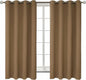 BGment Blackout Curtains for Living Room - Grommet Thermal Insulated Room Darkening Curtains for Bedroom, 2 Panels of 52 x 63 Inch, Taupe