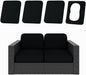 hyha 4Pcs Patio Cushion Covers, Stretch Outdoor Couch Cushion Covers Replacement, Washable Outdoor Chair/Sofa Slipcovers for Patio Furniture Cushions Protector with Elastic Bottom(Black,Cover Only)