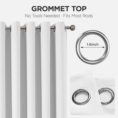 Joydeco Blackout Door Curtain for Doorway Privacy 90 Inches Long, Grommet Closet Curtain for Open Closet, Room Divider for Bedroom Living Room (Pure White 52Wx90L, 1 Panel)