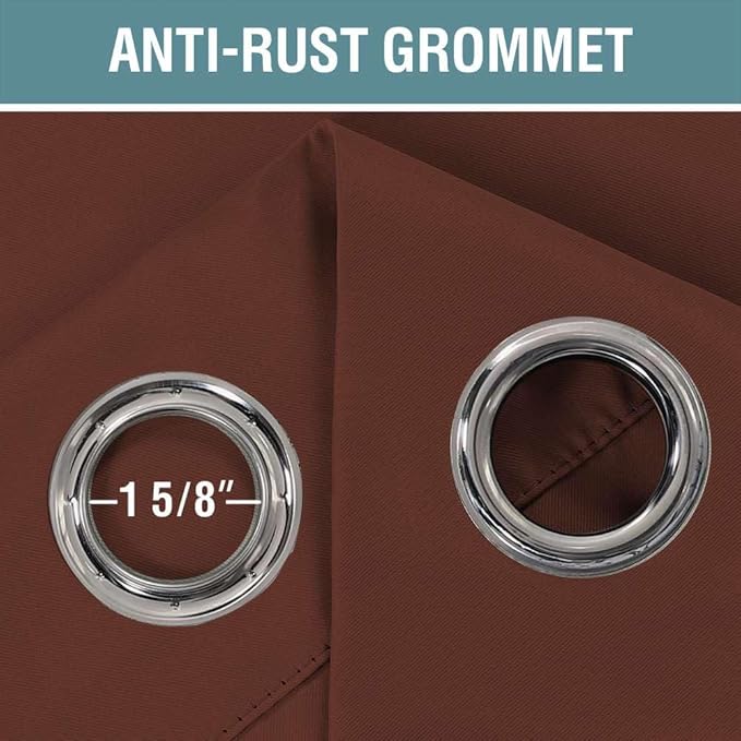 H.VERSAILTEX Blackout Curtain for Living Room Thermal Insulated Window Treatment Curtain Extra Long 63 inch Length Energy Saving Solid Grommet Top Blackout Drape, One Panel, Rust, 52" W x 63" L