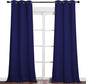 NICETOWN Window Drapes Long Curtains - Living Room Panels Grommet Top Window Treatment for Hall & Guest Room (Navy Blue, 42 inches Wide x 95 inches Long, 2 Pieces)