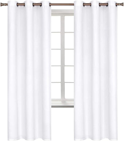 BGment Room Darkening Curtains 72 Inches Long - Grommet Thermal Insulated Drapes Window Treatment Curtains for Bedroom, 2 Panels, 42 x 72 Inch, Pure White