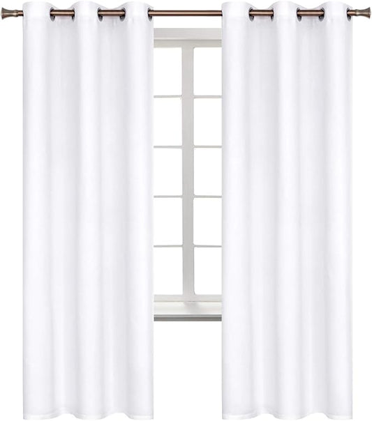 BGment Room Darkening Curtains 72 Inches Long - Grommet Thermal Insulated Drapes Window Treatment Curtains for Bedroom, 2 Panels, 42 x 72 Inch, Pure White