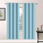 Yakamok Blackout Curtains for Bedroom,Grommet Thermal Insulated Room Darkening Curtains for Living Room, Set of 2 Panels (52 x 63Inch, Sky Blue)