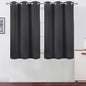 LEMOMO Dark Grey Blackout Curtains 42 x 54 Inch Length Set of 2 Panels Grommet Bedroom Curtains for Living Room