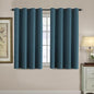H.VERSAILTEX Blackout Curtain for Living Room Small Window Kitchen Blackout Curtains 45 inch Length Energy Saving Solid Grommet Blackout Drape, One Panel, Dark Teal, 52" W x 45" L