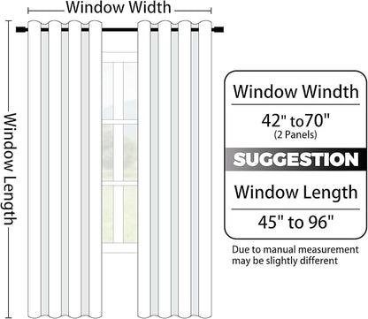 Yakamok 100% Blackout Curtains 84 Inch Length 2 Layers,Black Curtains for Bedroom Ombre Room Darkening Grommet Gradient Drapes, Light Blocking Thermal Insulated Window Curtains for Living Room