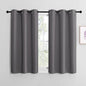 NICETOWN Grey Blackout Curtain Panels for Bedroom, 2 Panels, W29 x L36-inch, Thermal Insulated Grommet Top Blackout Draperies and Drapes for Basement