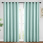 Yakamok Blackout Curtains Room Darkening Thermal Insulated Window Panels,Solid Grommet Top Drapes for Bedroom/Living Room(62Wx96L, Aqua, 2 Panels)