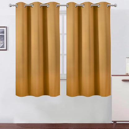 LEMOMO Blackout Curtains 42 x 63 inch/Mustard YellowCurtains Set of 2 Panels/Thermal Insulated Room Darkening Bedroom Curtains