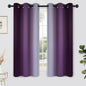 Yakamok Light Blocking Ombre Curtains, Greyish White and Purple Gradient Color Curtains, Room Darkening Grommet Window Drapes for Bedroom(Purple, 42x63 Inch, 2 Panels)
