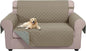 U-NICE HOME Loveseat Sofa Cover Reversible Couch Covers for 2 Cushion Couch for Dogs Furniture Protector Cover with Elastic Straps Water Resistant(Loveseat Small, Khaki/Light Grey)