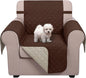 U-NICE HOME Recliner Chair Covers Reversible Chair Cover Pet Covers for Dogs with Elastic Straps Water Resistant Diamond Quilted (23''Armchair, Brown/Beige)