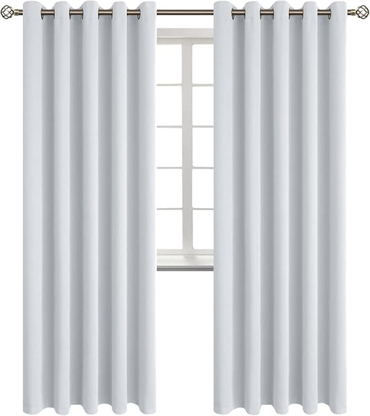 BGment Room Darkening Curtains 84 Inches Long - Grommet Thermal Insulated Drapes Window Treatment Curtains for Bedroom, 2 Panels, 70 x 84 Inch, Greyish White