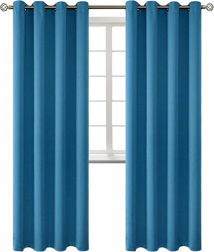BGment Blackout Curtains - Grommet Thermal Insulated Room Darkening Bedroom and Living Room Curtains, Set of 2 Panels (52 x 84 Inch, Steel Blue)