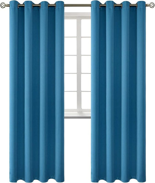 BGment Blackout Curtains - Grommet Thermal Insulated Room Darkening Bedroom and Living Room Curtains, Set of 2 Panels (52 x 84 Inch, Steel Blue)