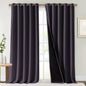 NICETOWN 100% Blackout Curtains for Windows, Pack of 2, 70" W x 108" L, Greyish Purple, Super Heavy-Duty Black Lined Total Darkness Drapes for Bedroom, Privacy Assured Window Treatment for Patio