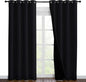 NICETOWN High-End Thermal Curtains, Full Blackout Curtains 86 inches Long for Dining Room, Soundproof Window Treatment Drapes for Hall Room, Black, 55 inches Wide Per Panel, Set of 2 Panels