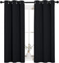 NICETOWN Blackout Draperies Window Curtain Panels, Autumn/Winter Thermal Insulated Solid Grommet Blackout Curtains/Drapes for Cafe (Set of 2, 34 inches by 54 inches, Black)