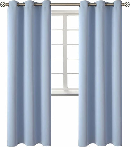 BGment Blackout Curtains for Living Room - Grommet Thermal Insulated Room Darkening Curtains for Bedroom, 2 Panels of 42 x 84 Inch, Spa Blue
