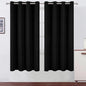 LEMOMO Blackout Curtains 66 x 72 Inch Long Black Curtains Set of 2 Panels Room Darkening Curtains for Bedroom and Living Room