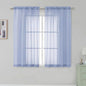 Simplebrand Denim Short Sheer Curtains 45 Inch Length for Small Windows, Rod Pocket 2 Panels Set Solid Voile Drapes Window Sheer Curtains for Bedroom Bathroom Kids Room Kitchen, 42x45 Inch, Denim