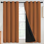 SimpleHome 100% Blackout Curtains for Bedroom,Thermal Insulated Orange Grommet Window Drapes Room Darkening Curtains for Living Room with Black Back,52 x 63 Inch,2 Panels
