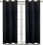 BGment Blackout Curtains - Grommet Thermal Insulated Room Darkening Bedroom and Living Room Curtain, Set of 2 Panels (38 x 54 Inch, Black)