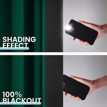 SimpleHome 100% Blackout Curtains for Bedroom,Thermal Insulated Grommet Window Drapes Room Darkening Dark Green Curtains for Living Room with Black Back,52 x 84 Inch,2 Panels