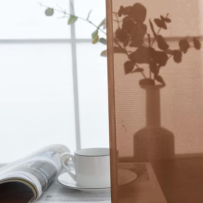SpaceDresser Sheer Voile Window Treatment Rod Pocket Curtain Panels for Kitchen Bedroom Living Room Drapes Sunlight Filtering Privacy Semi Home Decor Assorted (Brown, 52 W x 72 L)