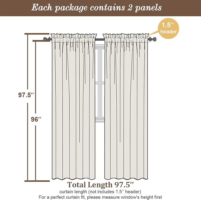 Chyhomenyc Gold Sheer Curtains 96 Inches Long 2 Panels, Light Filtering Gold Curtains for Living Room, Soft Gentle Voile Rod Pocket Bedroom Window Drapes, 59Wx96L Inch, 2PCS