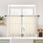 Cream Small Sheer Curtains 2 Panels Set, Kitchen Curtains 36 Inch Length, Elegant Light Filtering Short Window Drapes for Living Room Bedroom, Dual Rod Pocket Design, 2x42Wx36L Inches