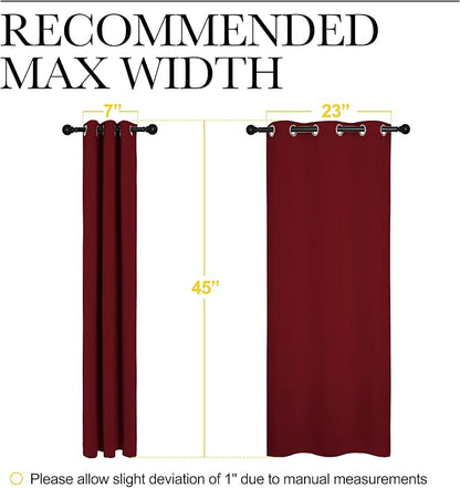 NICETOWN Christmas Burgundy Window Curtains Blackout Drapes, Thermal Insulated Solid Grommet Blackout Curtains/Draperies for Living Room (1 Pair, 29 by 45 inches, Burgundy Red)